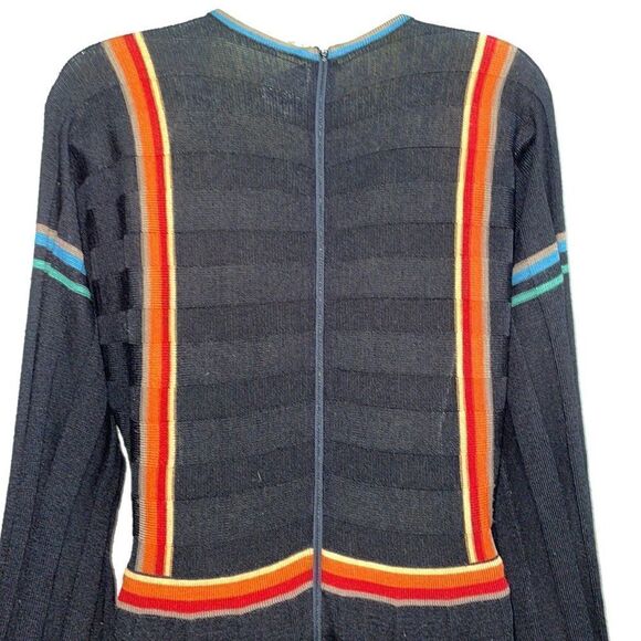 Amazing 70s Vtg Roncelli knit multi colored striped sweater dress - Picture 11 of 12